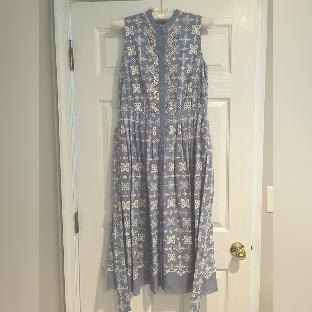 Sachin & Babi, Lena pleated broderie anglaise cotton midi dress